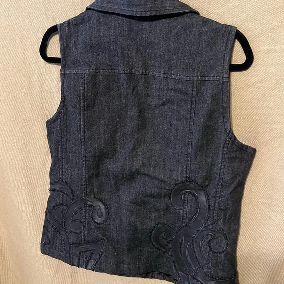 1 Chicos Black Moto Biker Chic Assymetrical Zip Vest NWOT - Picture 5 of 11